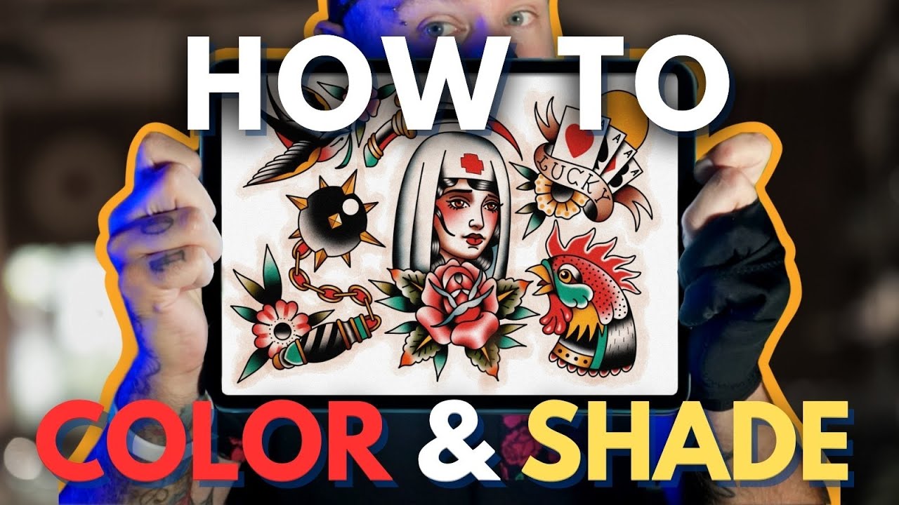 How To Shade & Color 6 Traditional Tattoo Designs | Part 2 Learn to draw