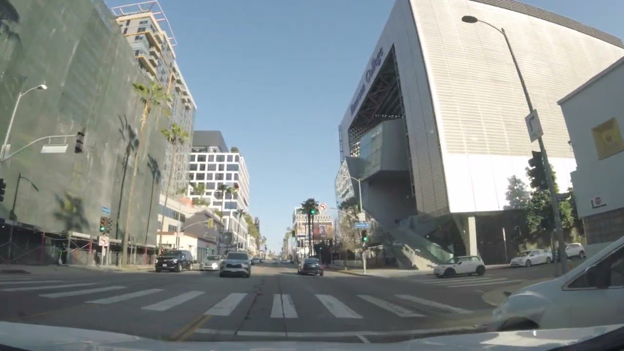 POV/ Sunset Blvd/ Los Angeles/ Hollywood, POV drive through Los Angeles, Real streets, No commentary