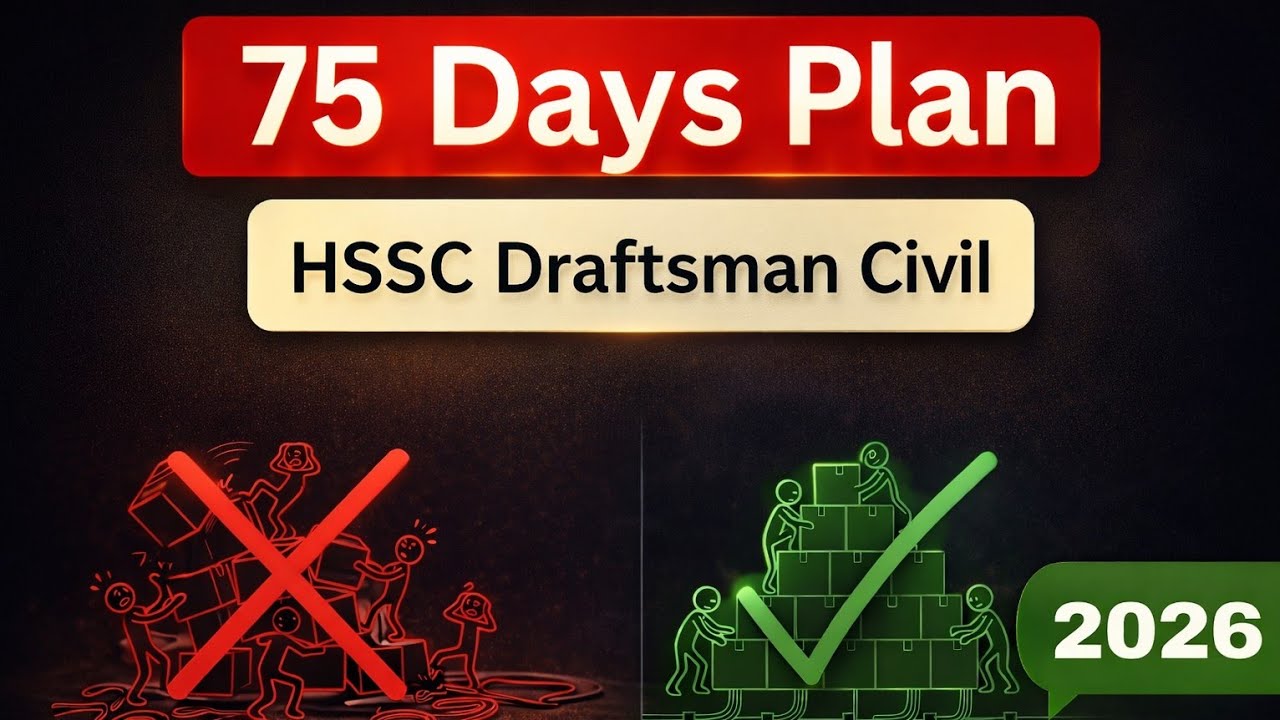 75 Days Plan for Haryana draftsman 2026 | HSSC DRAFTSMAN CIVIL LATEST UPDATE 