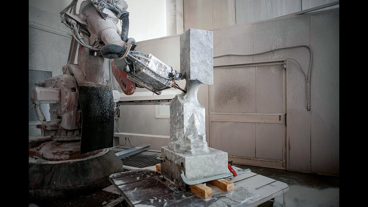 plinf1 - Digital Stone Project 2022 - 7-axis robot arm milled marble sculpture