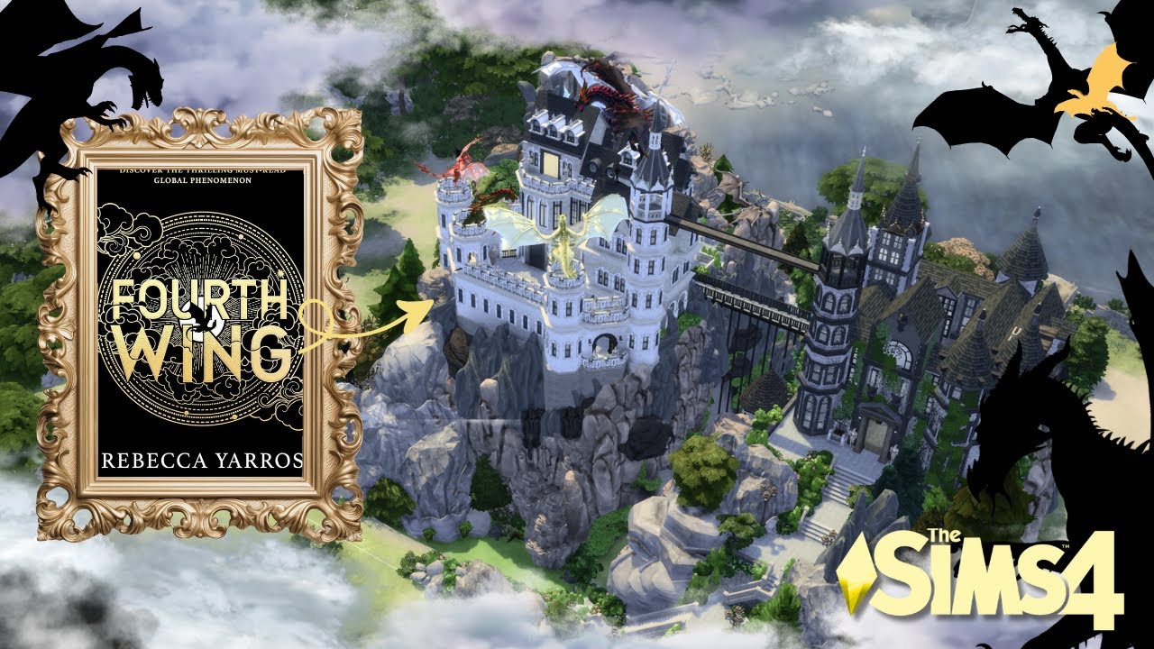 Fourth Wing Basgiath War College Build - PART 2 - SIMS 4 - SPEED BUILD - with voiceover #fourthwing