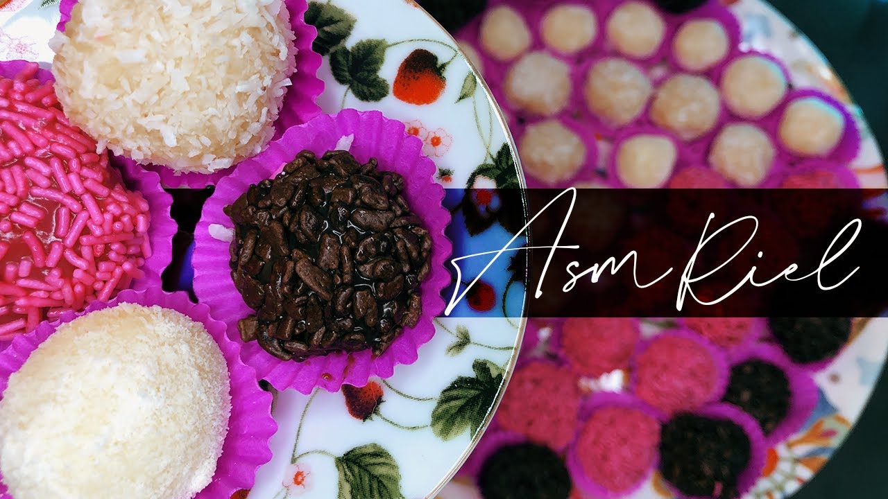 ASMR | Eating brazilian chocolate truffles (chewing sounds with brigadeiro, beijinho, bicho de p&eacute;)