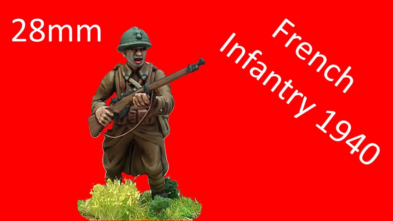 French Infantry 1940 - 28mm - Wargames Atlantic - Figure Painting Video
