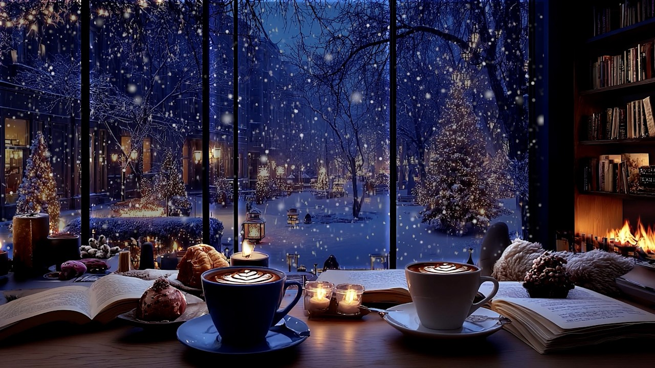 Healing Piano to Melt Your Stress ☕️ Deep Sleep Music with Snowy Night View