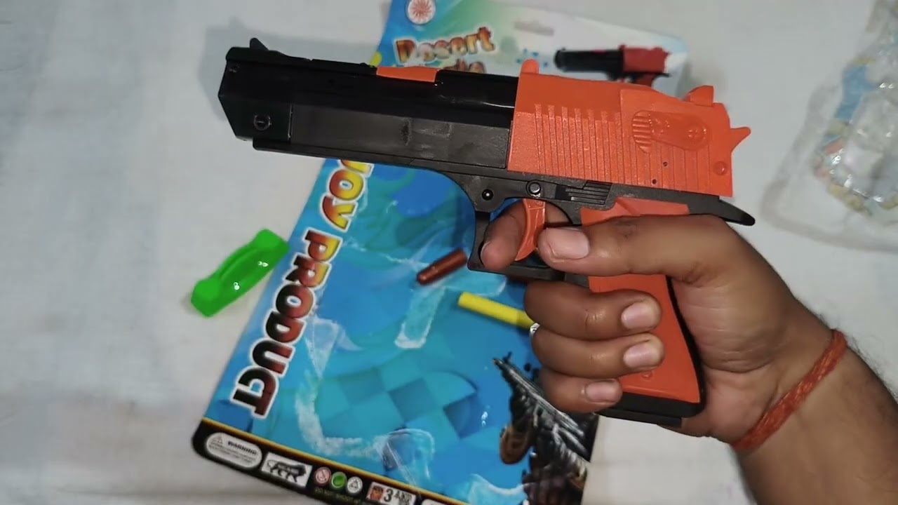 Unboxing Desert Eagle toy Gun🤗 under 100/- best gun shoot dart soft bullet and water gel balls🥰😍