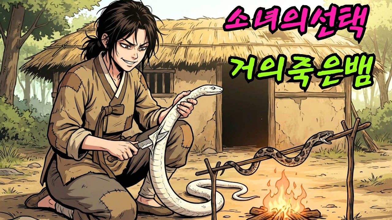 소녀는 작고 거의 죽어가는 뱀을 집어 들고 믿기 힘든 행동을 했다.|민담 |전설 |설화 |옛날이야기 |오디오북