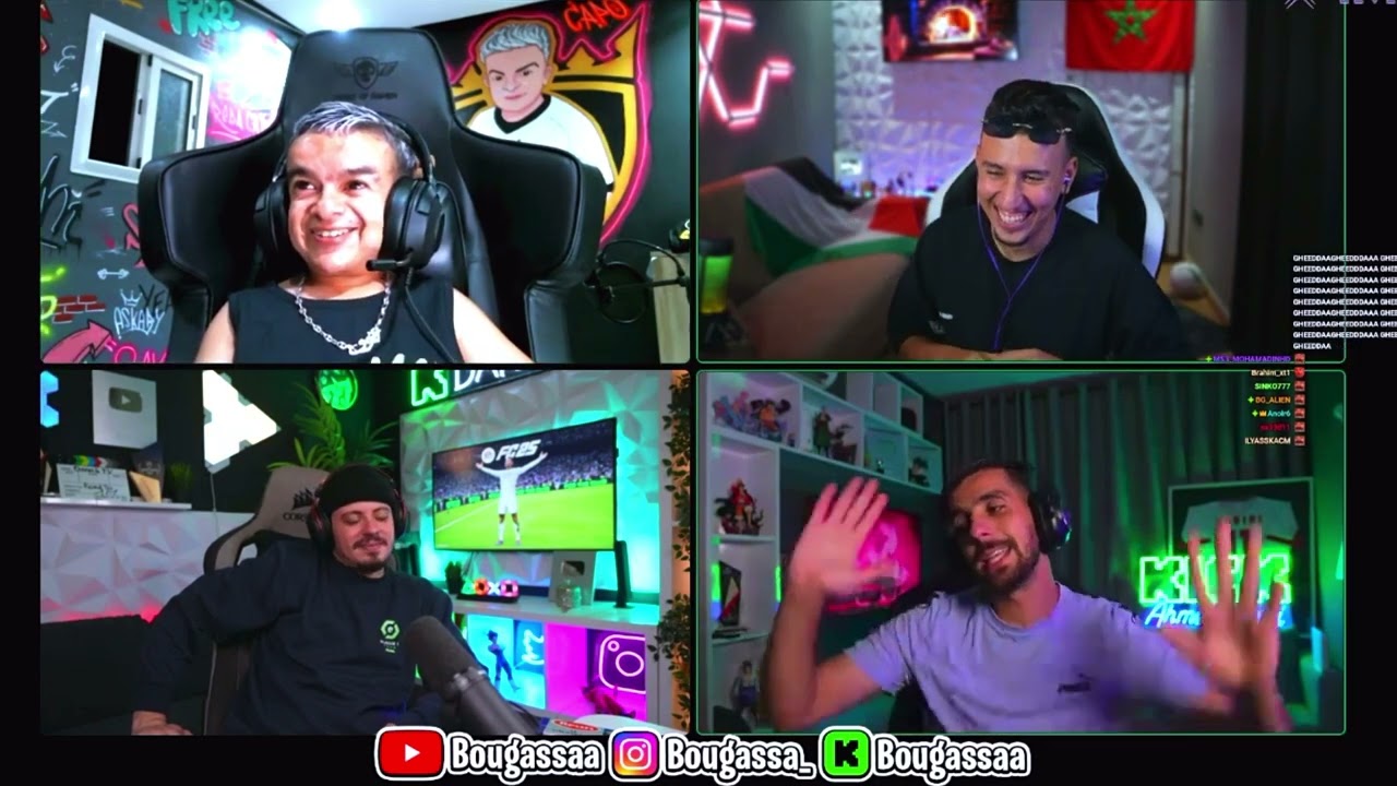 Live bougassaa & Reda capo & Ahmed sabiri & Danas 😂 الموت ديال الضحك هههههه
