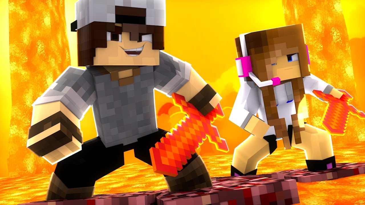 Minecraft: SORTE NO PVP - ESPADA QUE SOLTA LAVA!