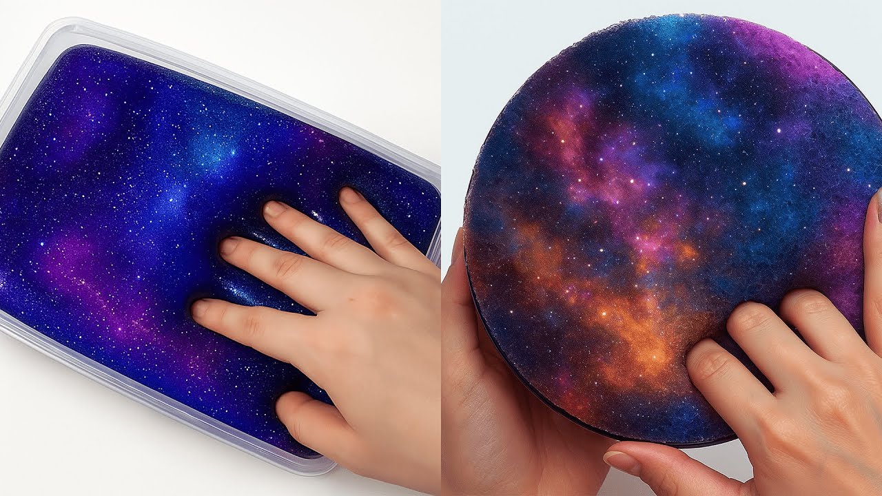 24 Hour of Relaxing Galaxy Slime ASMR – Echoes of Peace and Pop #753