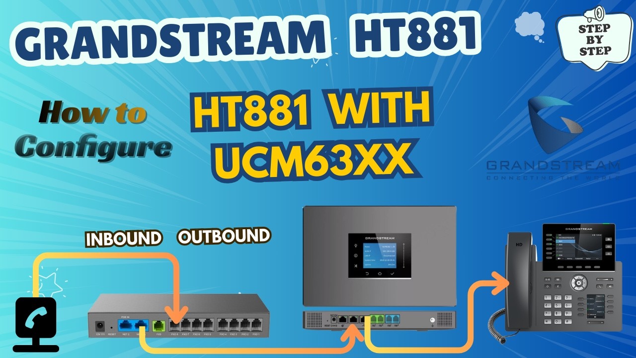 Grandstream HT881 Trunk Configuration with UCM 63XX PBX Full Setup | HT881 Inbound Outbound Tested