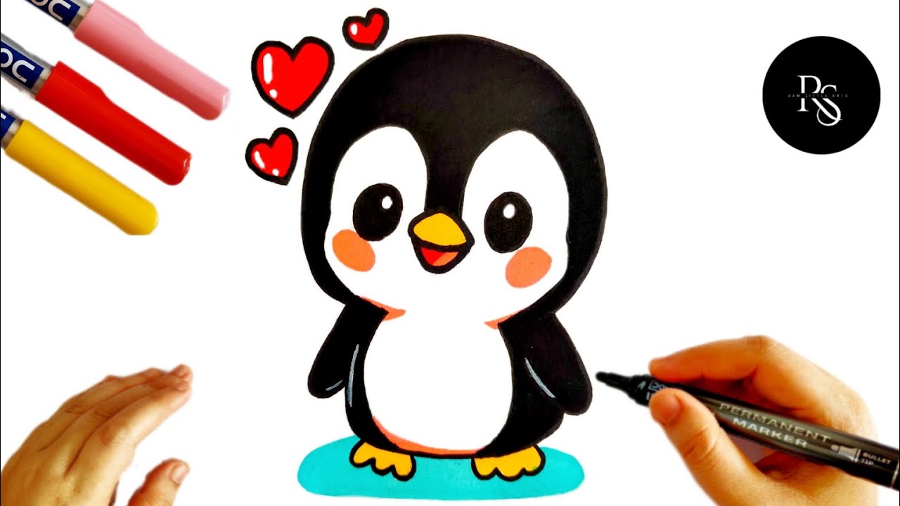 Cute Kawaii Penguin Drawing 🐧 | How to Draw a Cute Penguin | Easy Step-by-Step for Kids & Beginners