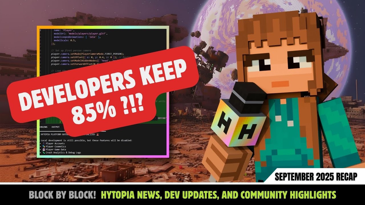 Hytopia Updates! Desktop client, monetization, gltf maps, and more! Block by Block - Sept 2025 Recap