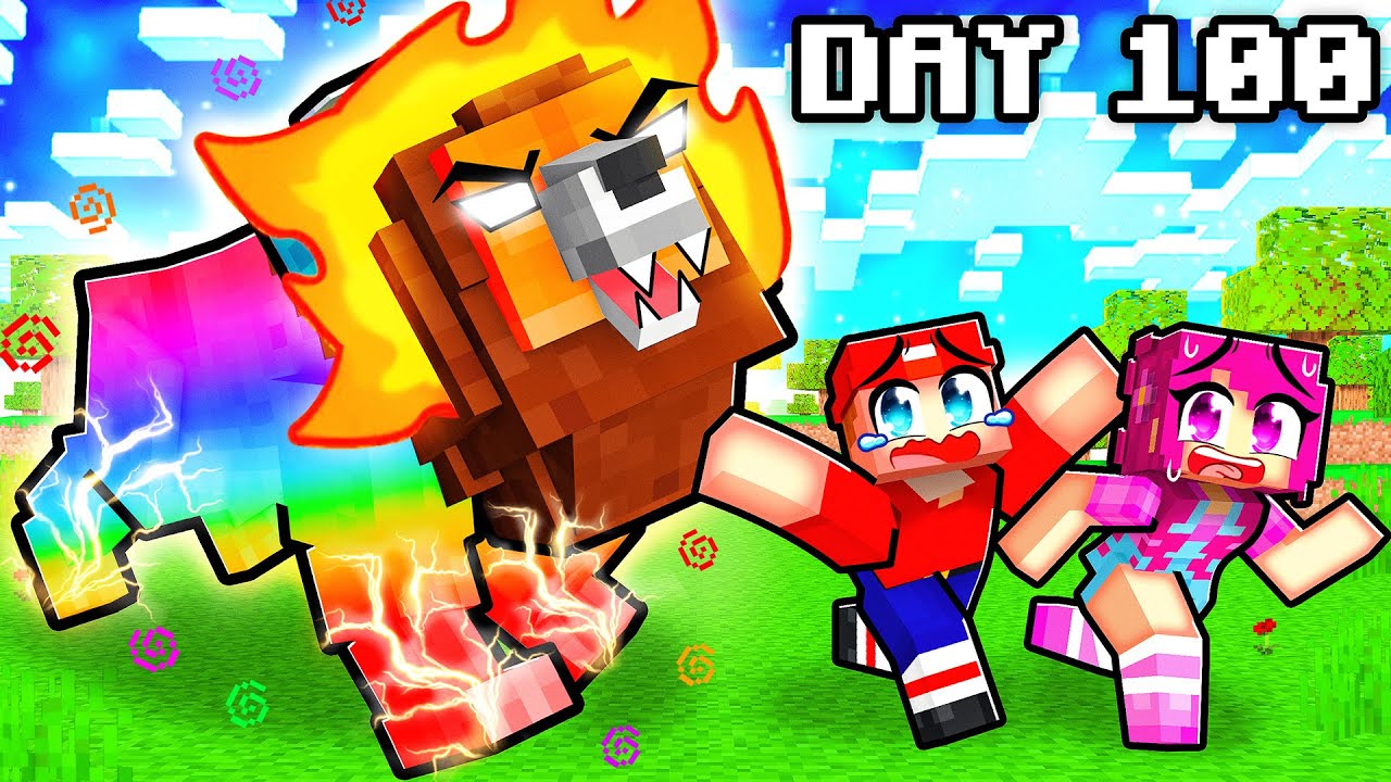 Surviving 999 Years as an ELEMENTAL LION in Minecraft!