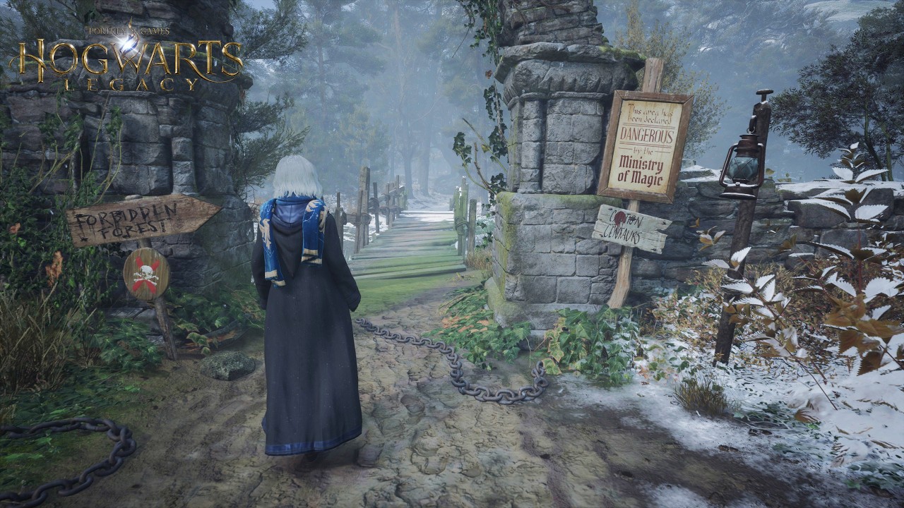 [4K] Relaxing Winter Walk Through the Forbidden Forest | Hogwarts Legacy Ambience