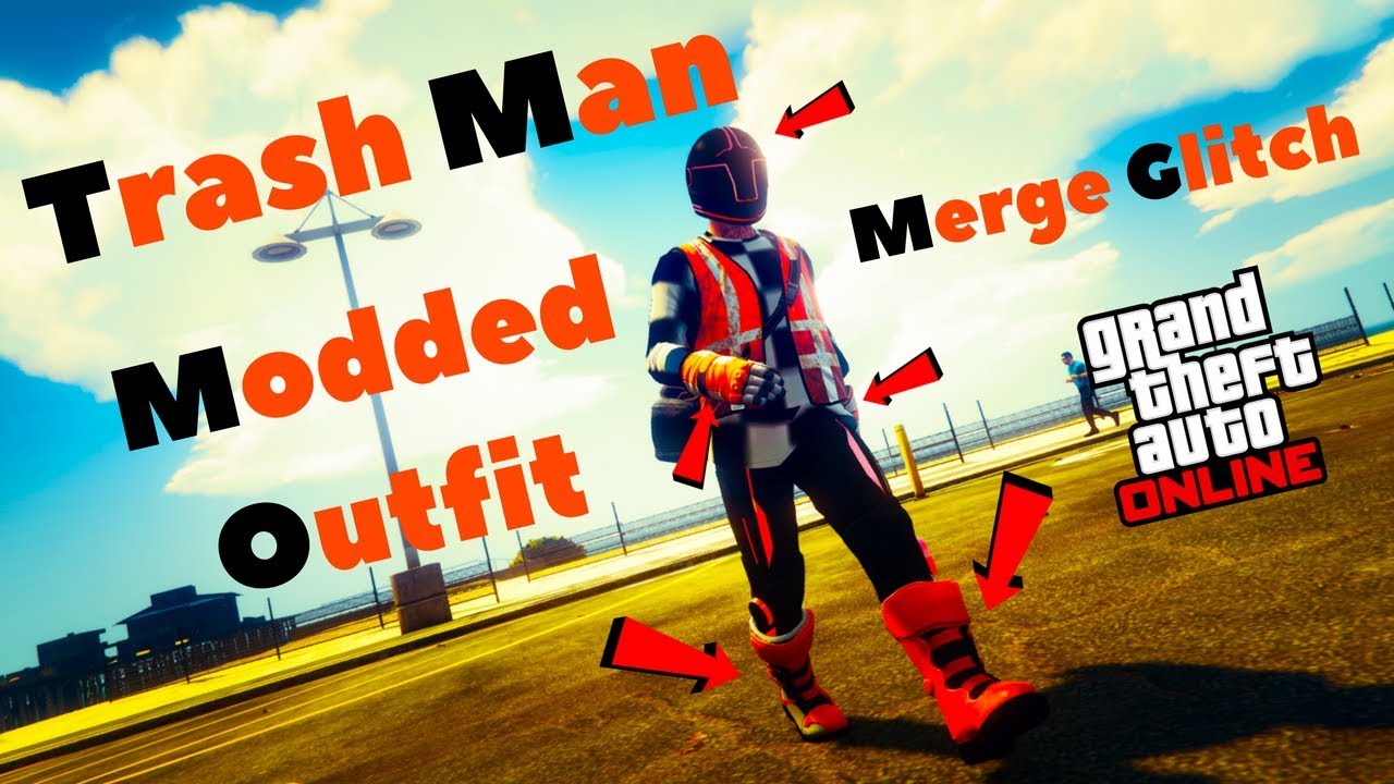 *TRASH MAN MODDED OUTFIT*MERGE GLITCH*MERGE RACE BOOTS & GLOVES*DM OUTFIT*SP TO MP*GTA 5 ONLINE 1.41