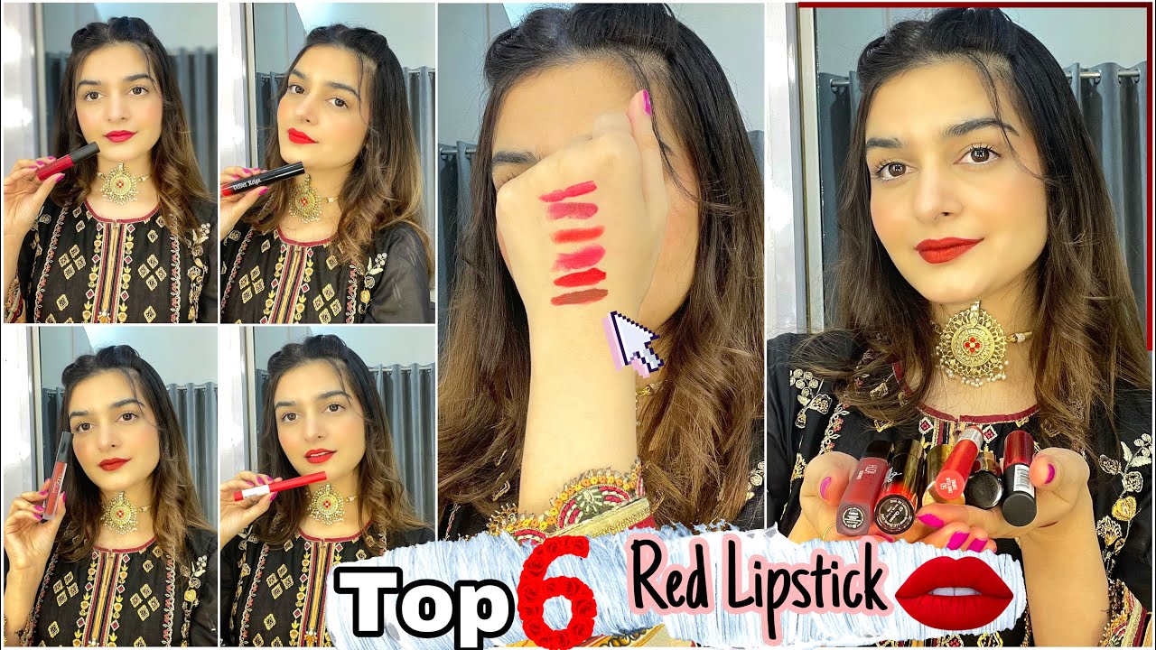 My Top-6 Red Lipsticks || Beautiful RED Shades For All Skin Colours