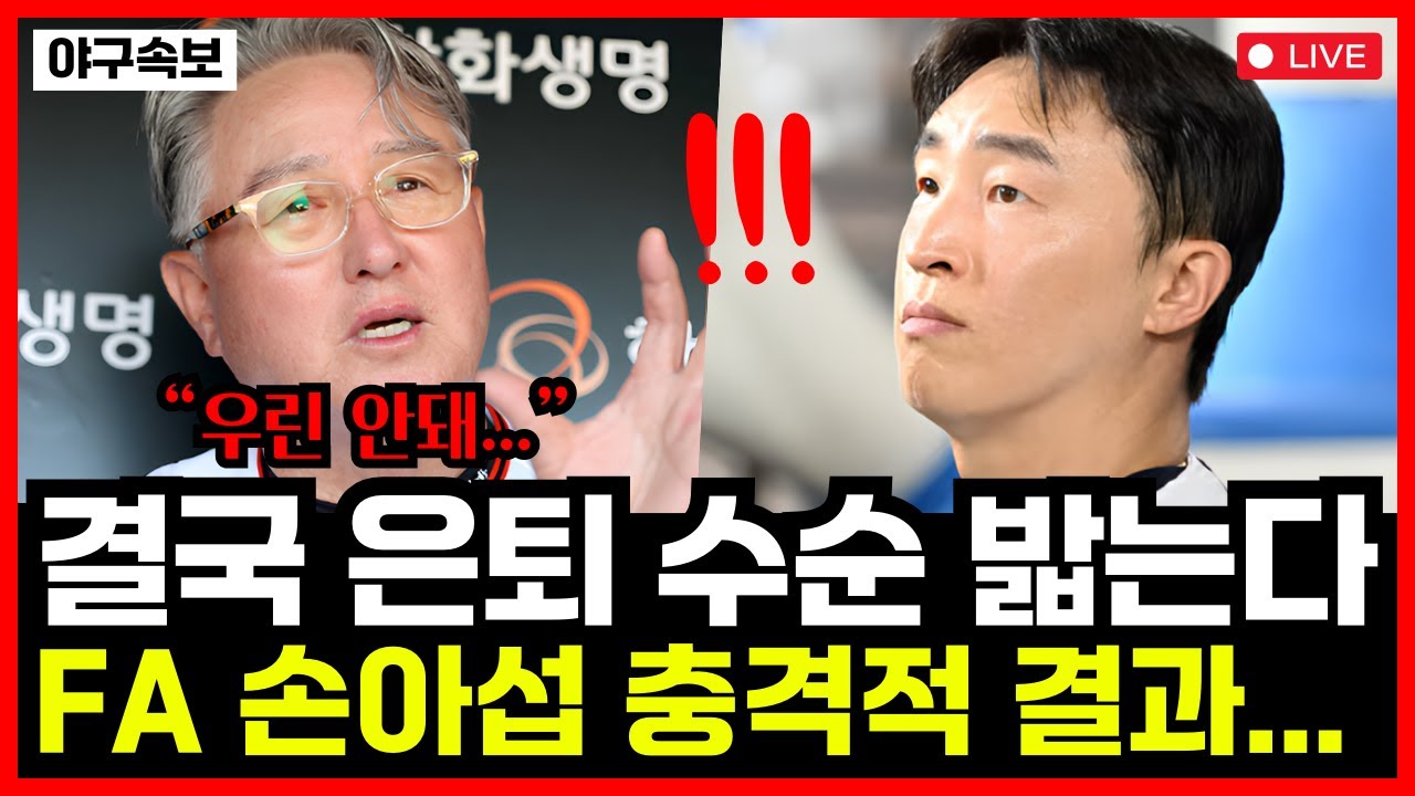 FA 미아 손아섭 결국 은퇴 수순 밟는다.. 한화이글스 '계약 제시 없었다' 충격 보도에 난리난 현재 상황...