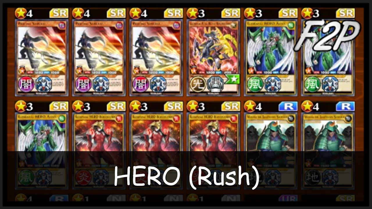 NO BOXES NEEDED, $0 F2P HERO Deck (Rush) [Yu-Gi-Oh! Duel Links]