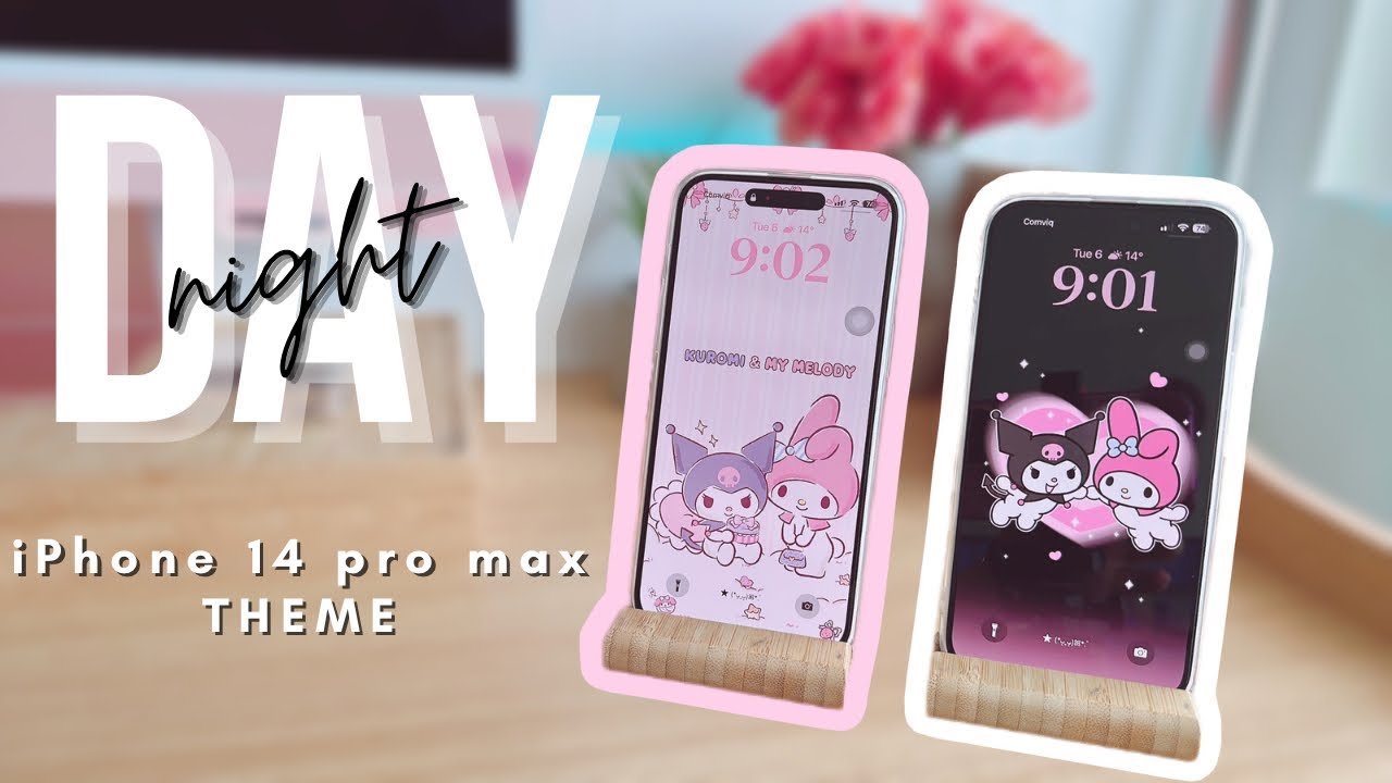 IOS theme DAY & NIGHT automatic transition (KUROMI and MY MELODY iphone theme)