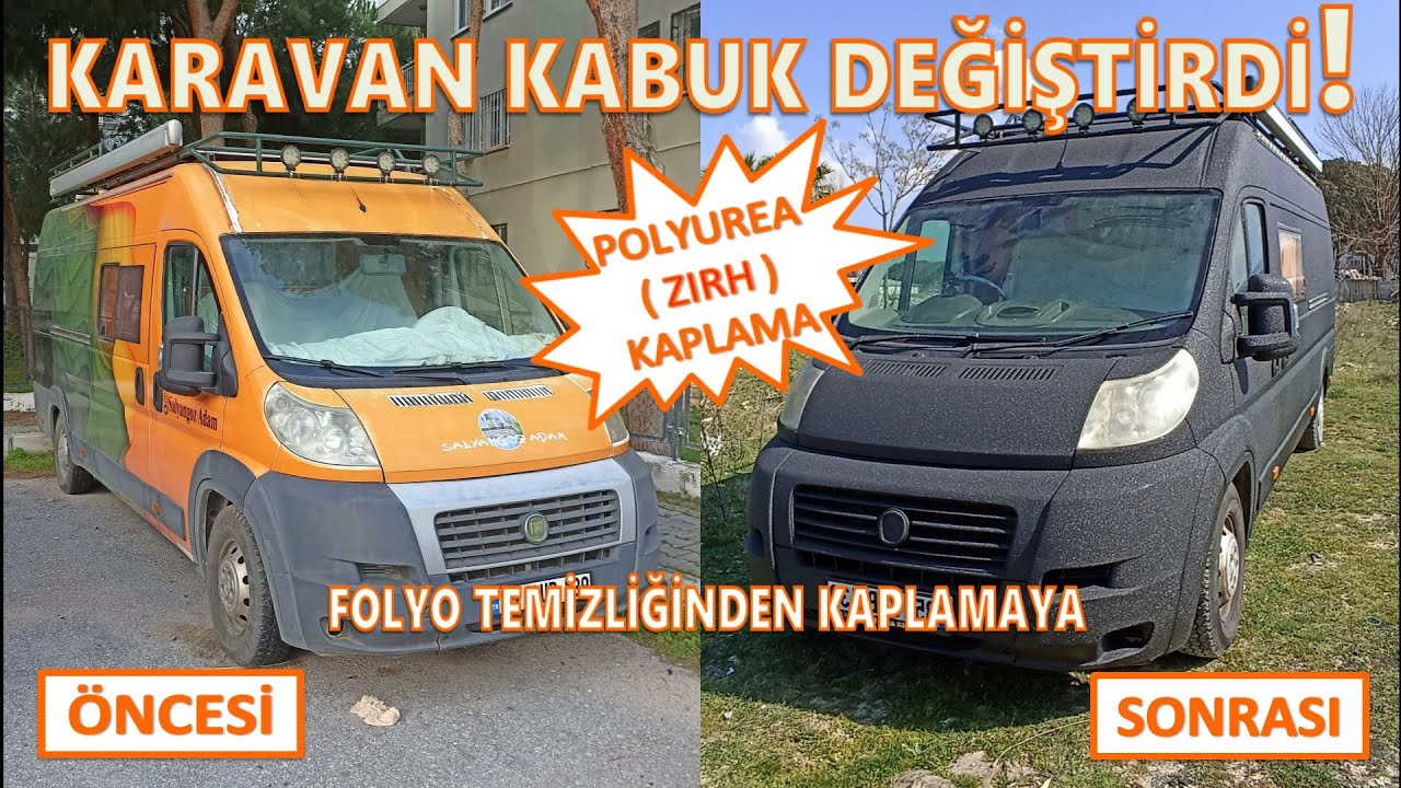 KARAVAN POLYUREA (ZIRH) KAPLAMA | Araç Folyo kaplamanın temizliği ve Polyurea kaplama | #kendinyap