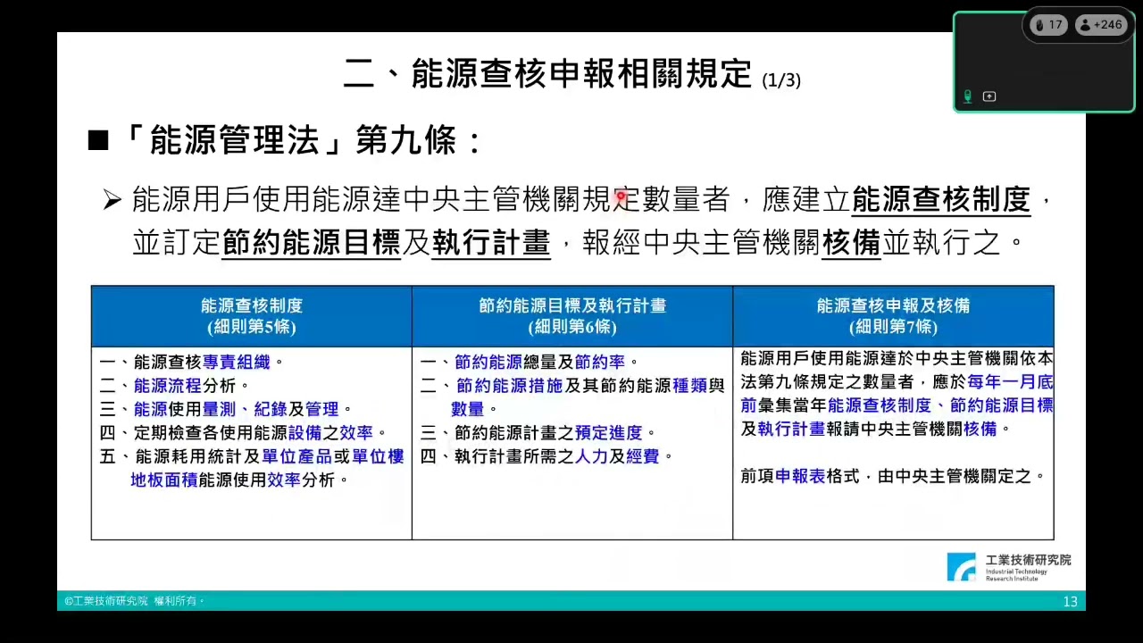 【#工業節能服務網】FY115 生產性質能源查核申報說明會 法規