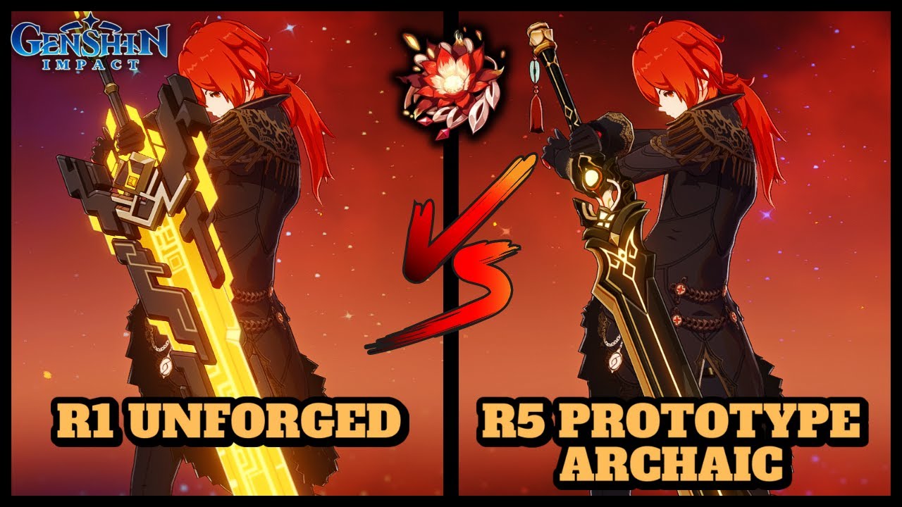 DILUC: R1 UNFORGED VS R5 PROTOTYPE ARCHAIC! (COMPARISON) | Genshin Impact