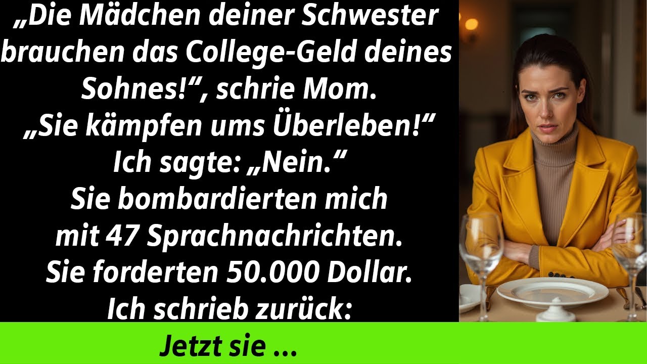 MOM SAGTE: DEINE NICHTEN BRAUCHEN DEN STUDIENFONDS DEINES SOHNES — SIE HABEN ES SCHWER