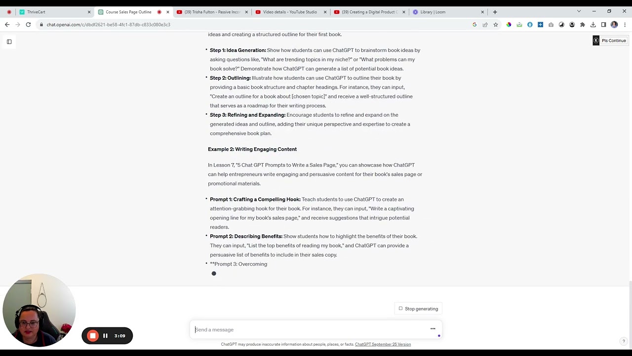 ThriveCart Tutorial Creating a Sales Page with Chat GPT