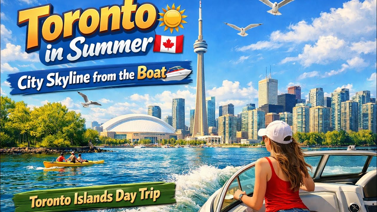 Toronto in Summer ☀️🇨🇦 | City Skyline from the Boat 🚤 | Toronto Islands Day Trip