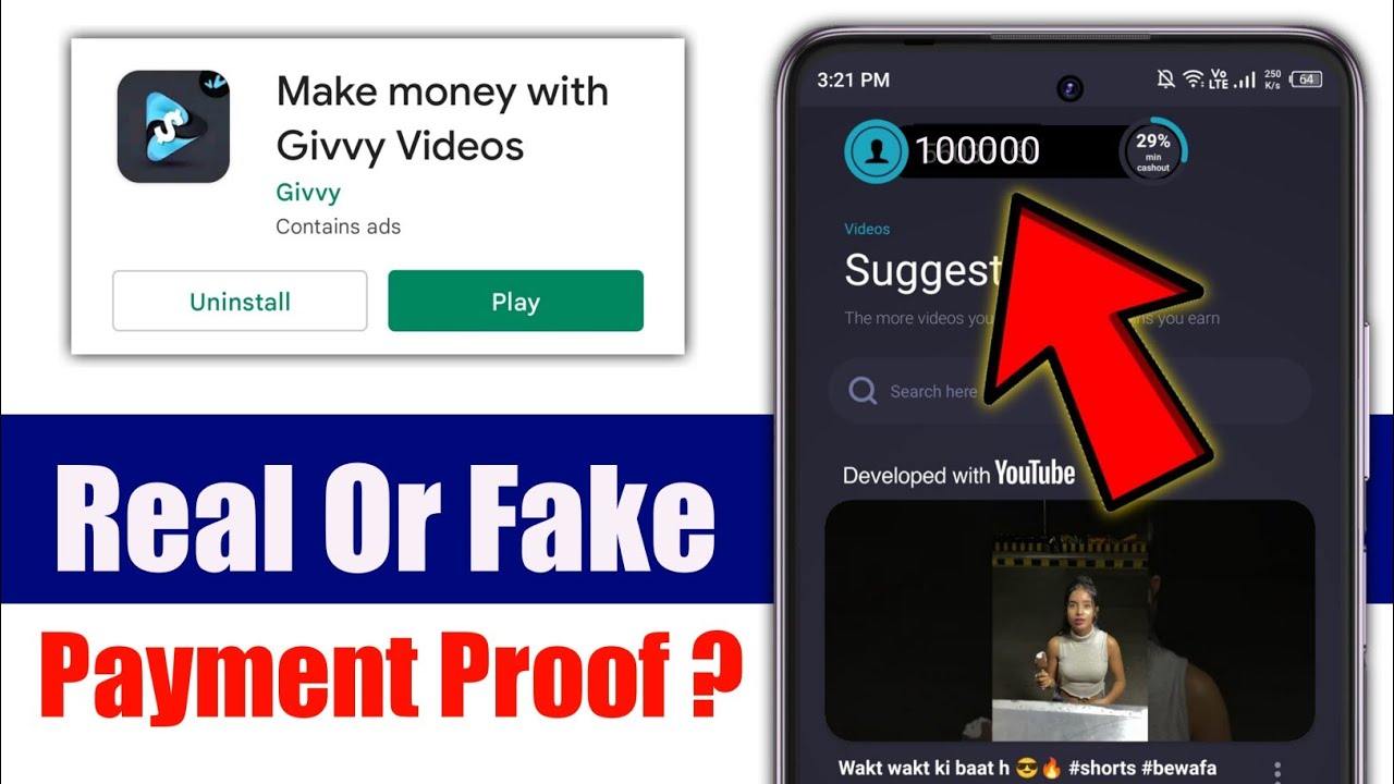 Make Money With Givvy Videos App Real Or Fake | Givvy Videos App payment proof