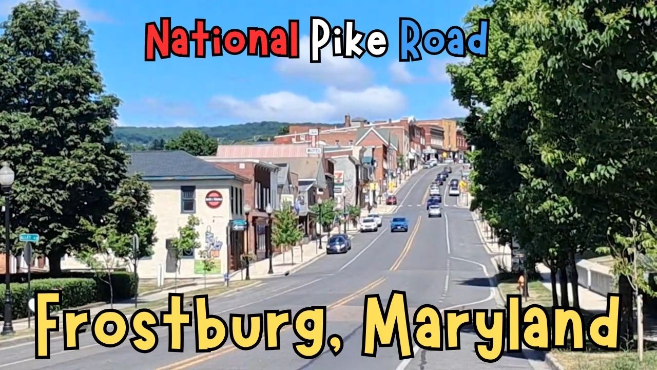 Driving in Old Coal Mining Town Frostburg, MD: National Pike Road, Railroad Depot & Victorian Homes