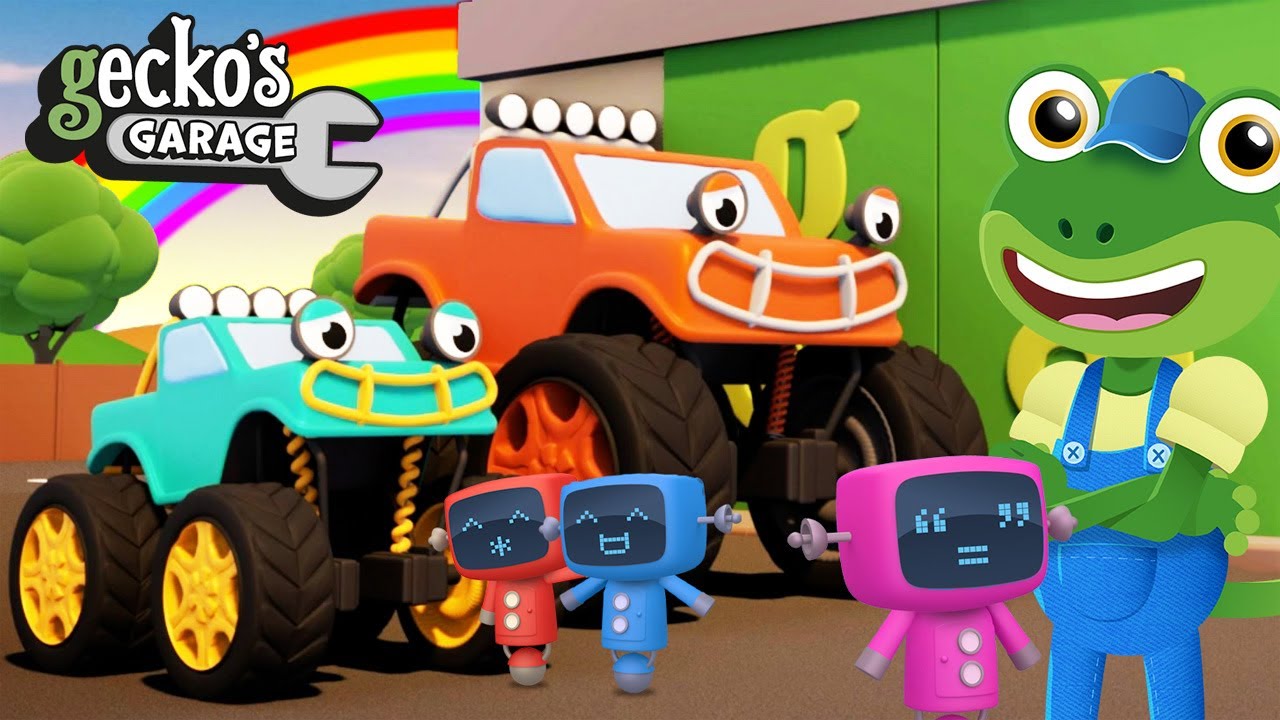 Max Jr. Visits Gecko's Garage｜Monster Trucks For Kids｜Learning Videos For Toddlers｜Funny Cartoon