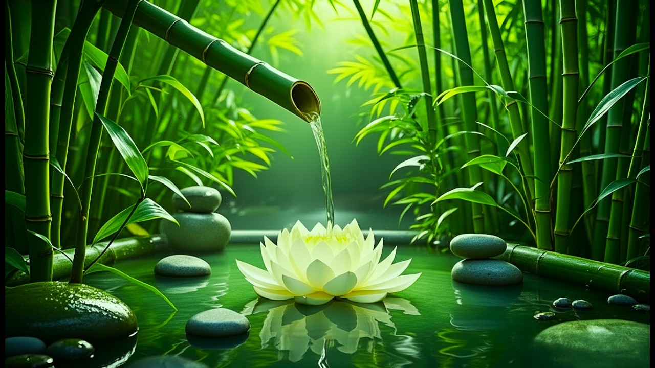 Deep Sleep Relaxing Music 🌿 Bamboo Water Sounds, Nature Ambience for Calm & Peace