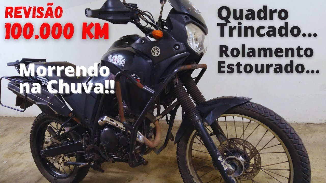 Ténéré 250 - Revisão de 100.000km - Quadro Trincado - Rolamento Estourado - Dificuldades para Ligar