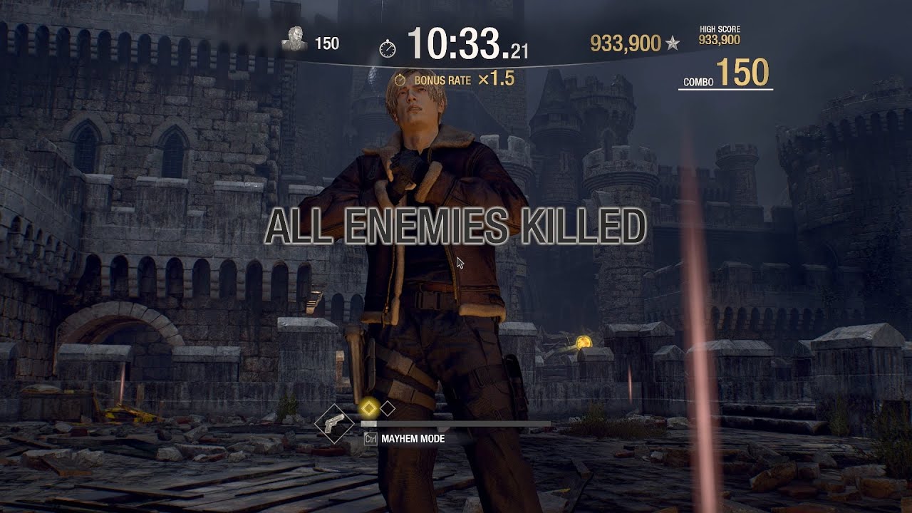 Resident Evil 4 (Biohazard 4) - The Mercenaries - Castle - Leon 150 combo
