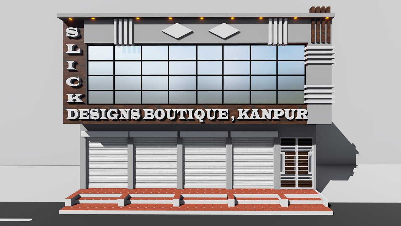 35 by 10 में नीचे दुकान ऊपर शोरूम 3D dukan or showroom design # AtoZ huse designing