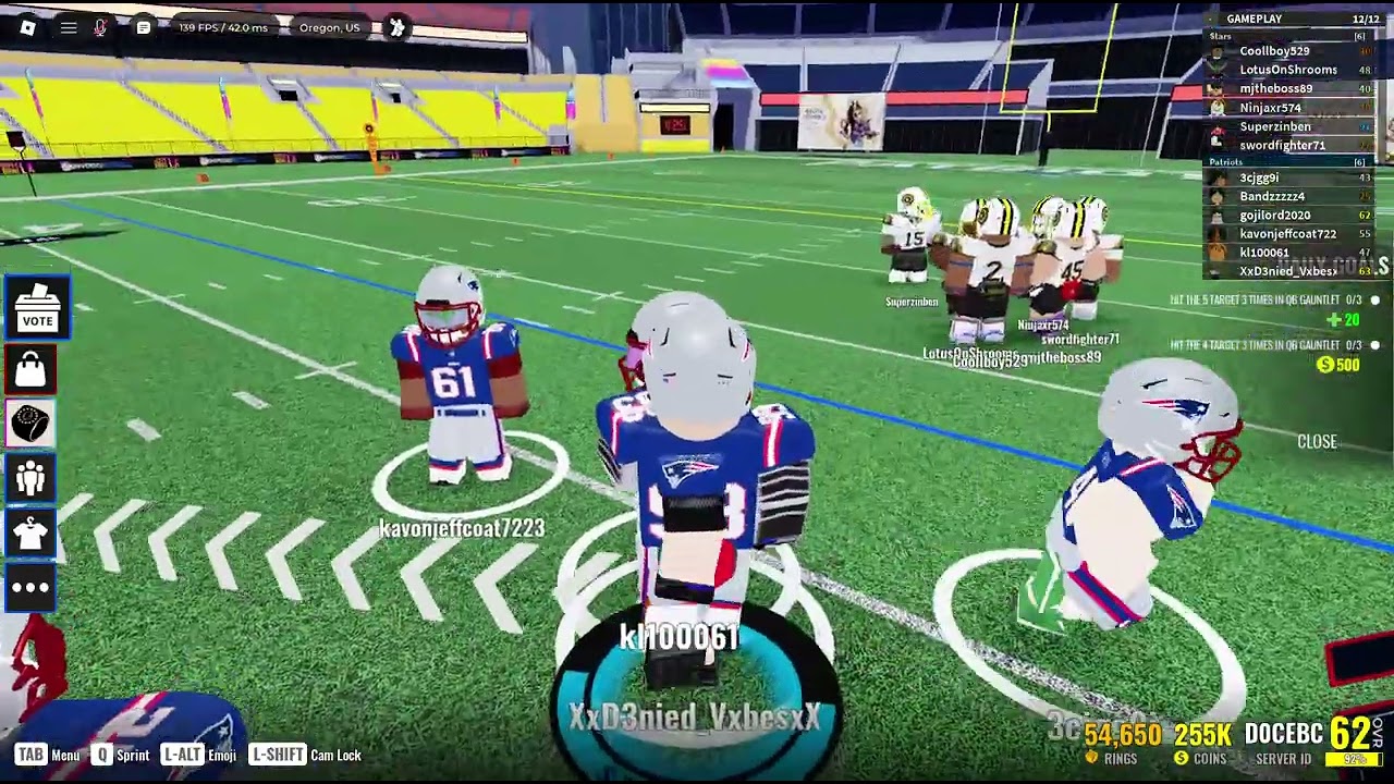Random universe football game (trying out qb)
