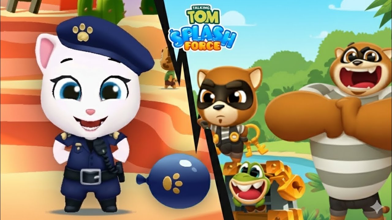 Игра Talking Tom Splash Force Officer Angela vs Roy Raccoon (Android/iOS)