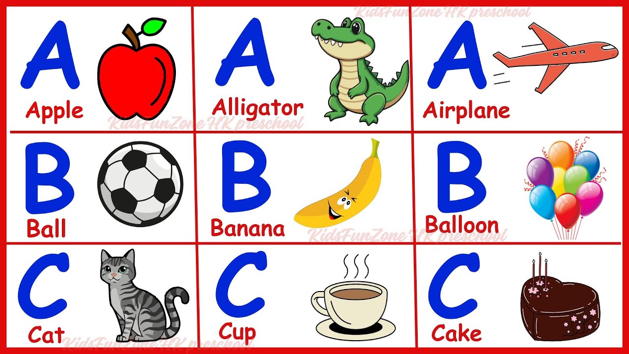ABCD English Alphabet Words with Spelling and Pictures |A-Z pronunciation for kids | ABCD Reading138