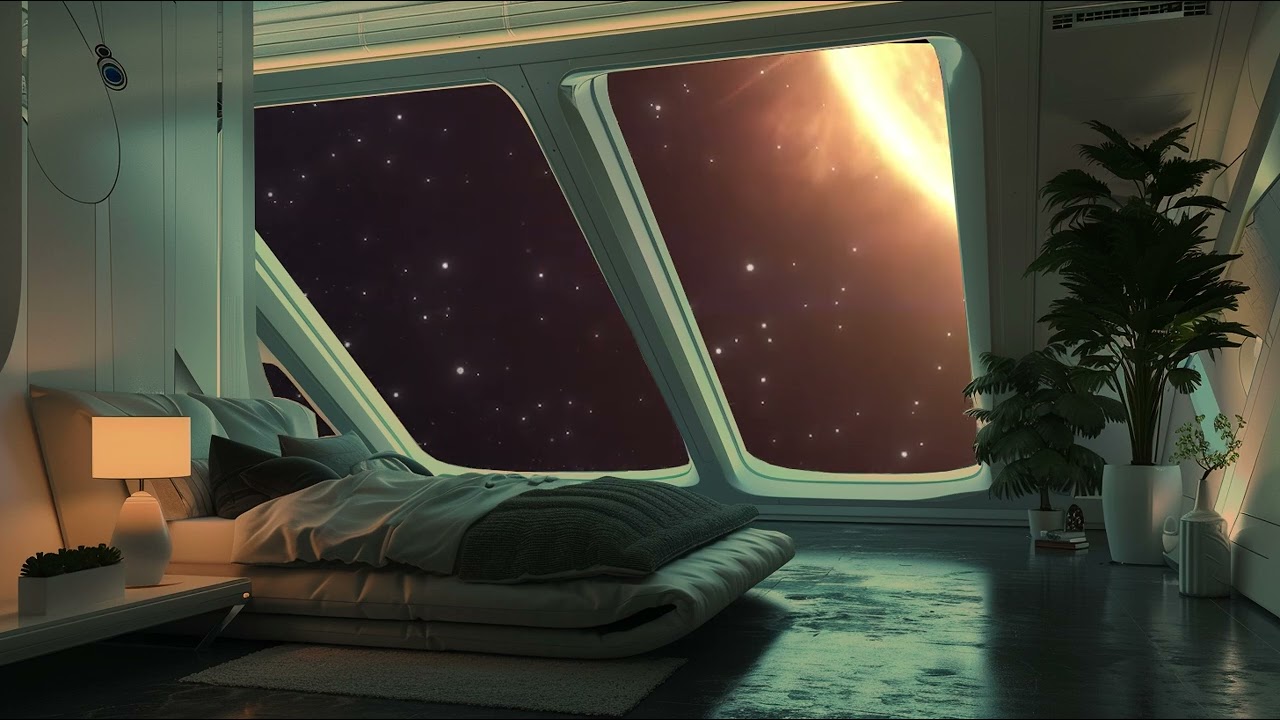 Drift Sleep and Attain Cognitive Clarity with the Mesmerizing Universe Sounds in a Spaceship Bedroom