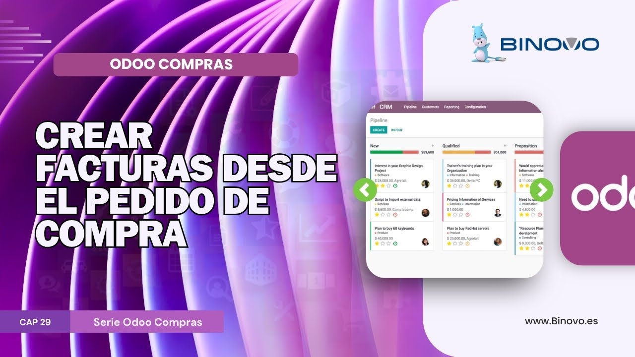 ODOO Compras | Tutorial 29 📌 Crear facturas desde el pedido de compra