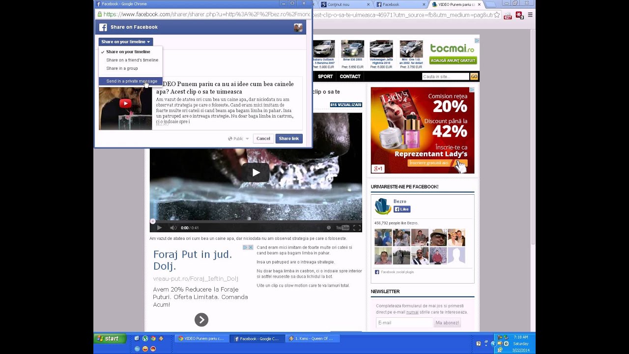 Cum sa vezi continut deblocabil cu  share  pe facebook