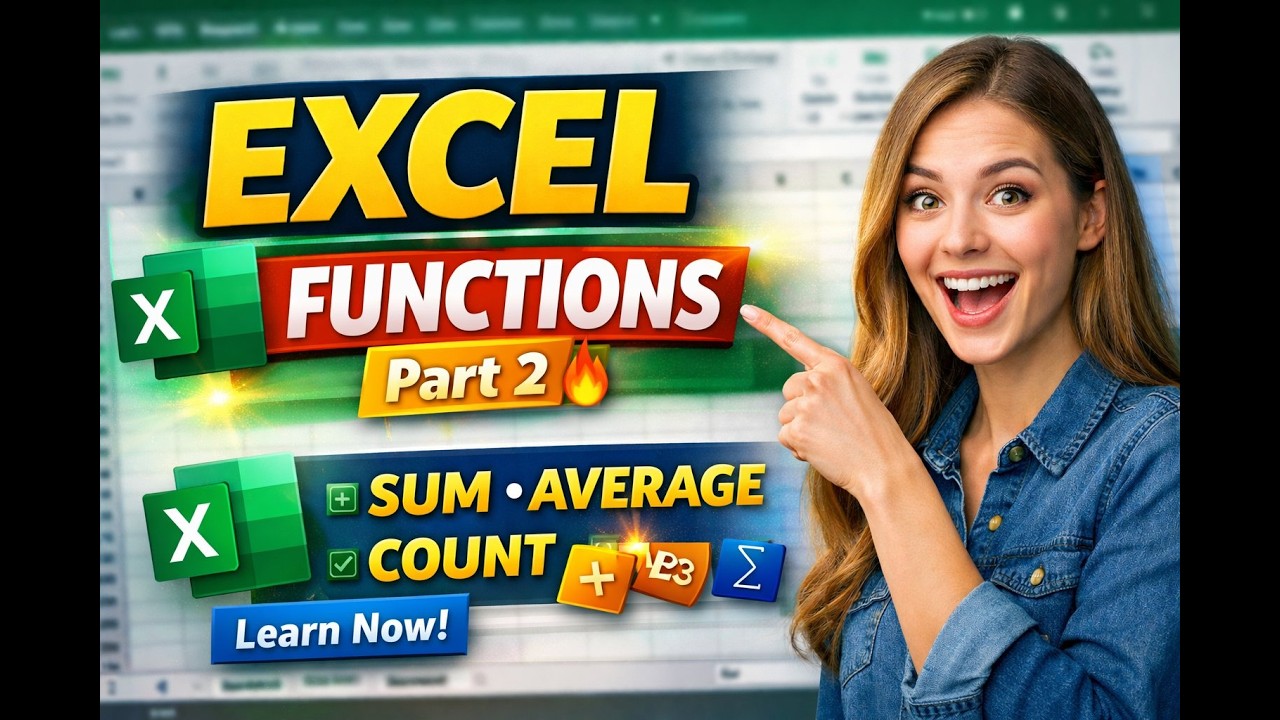 Excel Functions for Beginners 🔥 | Basic Formulas & Functions Explained
