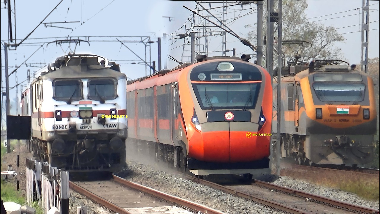 🔥[Guwahati + Rajdhani + Vande Bharat + Amrit Bharat Express] Dangerous 130 v/s 110 Kmph Train Action