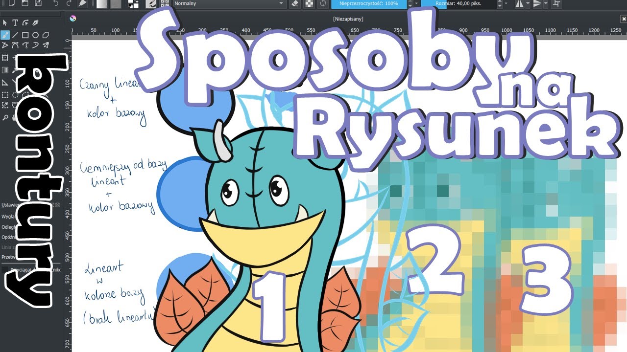 Moje 3 SPOSOBY NA RYSUNEK 🎨 Lineart/Kontury/Porady Krita 🐲 Digital Painting w praktyce