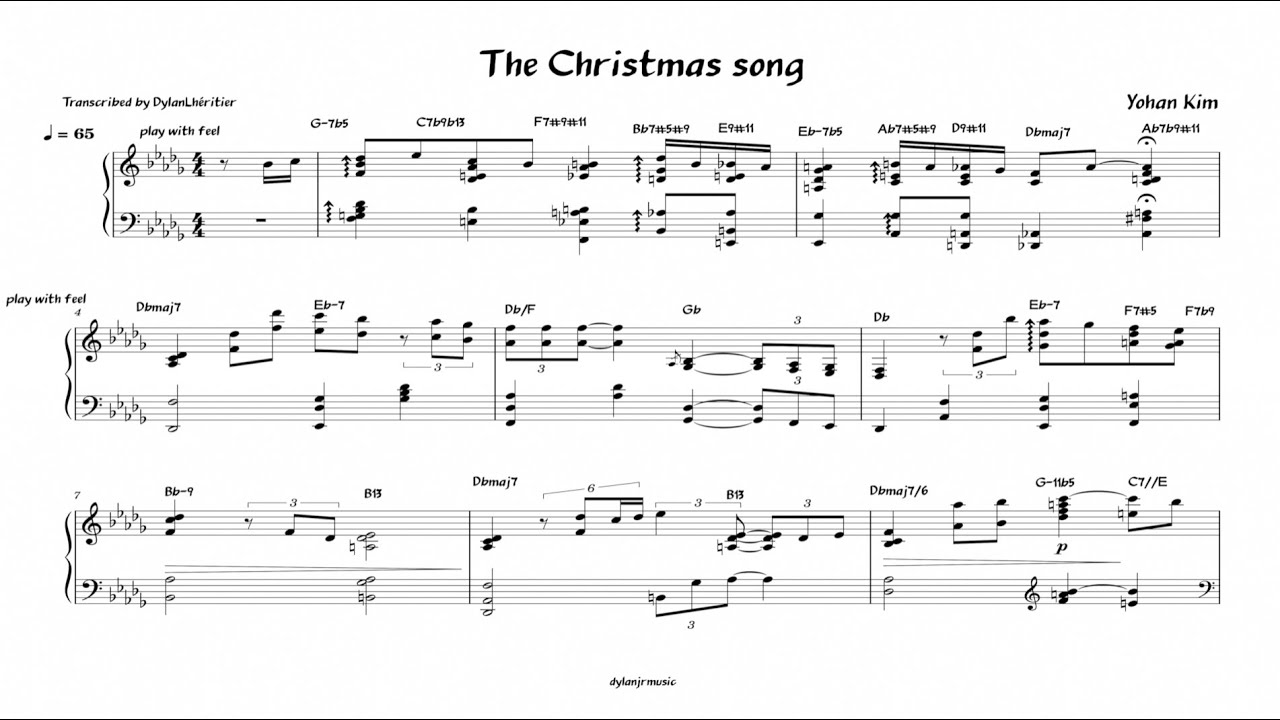 [Jazz Piano Christmas] The Christmas Song - Yohan Kim (sheet music)