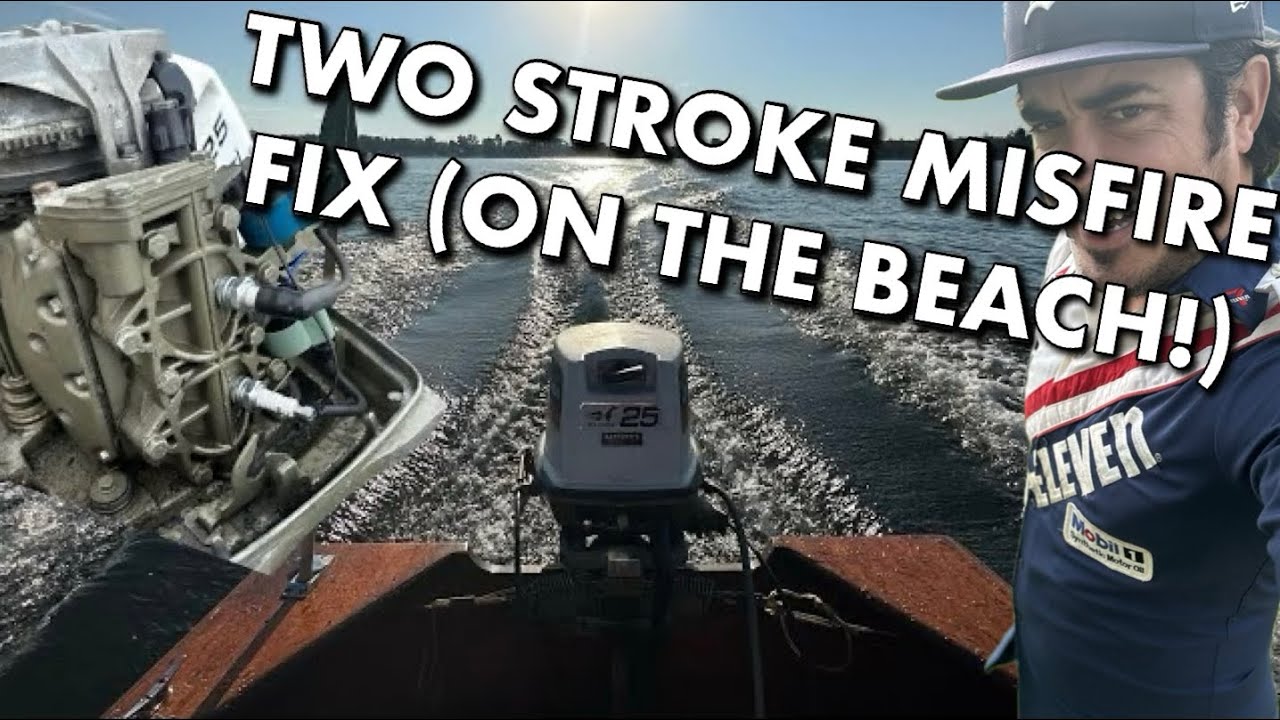 Misfiring Boat Motor Fixed on the Beach! | Vintage Wooden Boat 2-Stroke Motor Fix