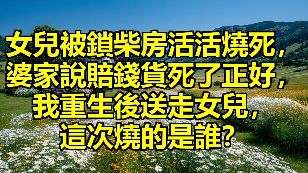 女兒被繼侄子鎖柴房扔擦炮活活燒死，婆家說賠錢貨死了正好生兒子，我抑鬱而終重生後送走女兒，柴房還是起火了，嫂子堵門說燒的是我閨女，可裡面那個穿紅衣裳拼命拍門的孩子到底是誰？ #鎖門縱火