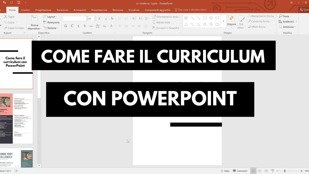 Come fare un curriculum moderno con PowerPoint - 2020