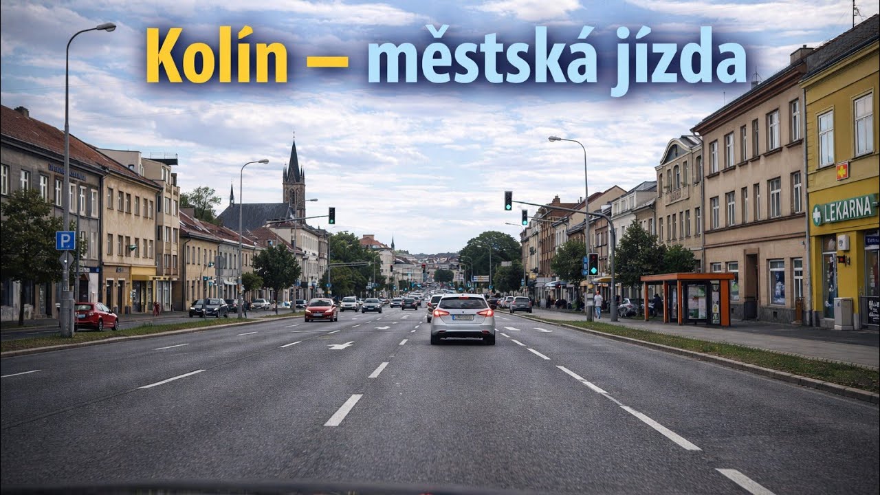 🚗 Kolín – městská jízda | Klidná jízda autem | 4K | Bez komentáře